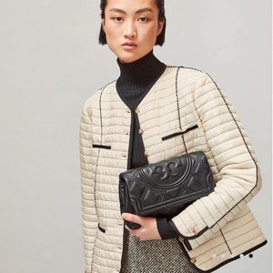 Tory Burch Fleming Black Soft Clutch